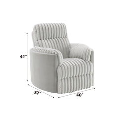 Emee Gray Corduroy Glider Recliner w/ Swivel