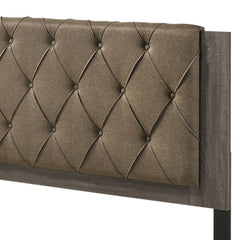 Avantika Fabric & Rustic Gray Oak Finish EK Bed