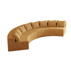 Corduroy curved sectional sofa with 8 pillows,Curved Symmetrical Modular Semi Circular Sofa Sectional for bedroom, living room, office for leisure or nap, reading room, and lobby(four modules)