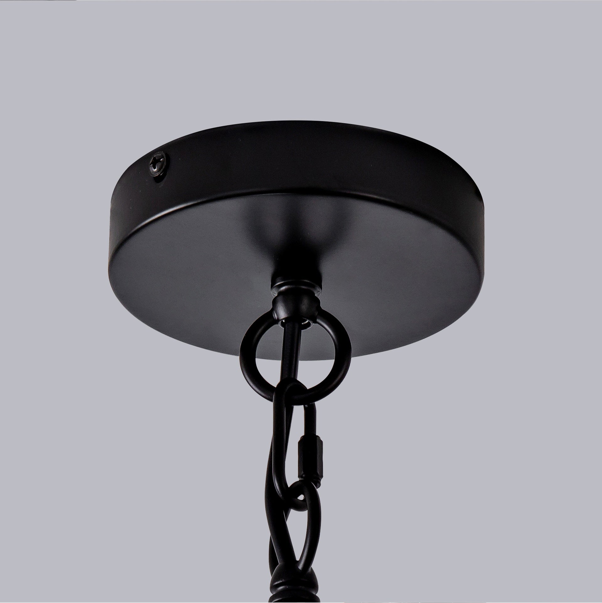 Farmhouse 6-Light Glass Chandelier, Modern Black Light Fixture for Kitchen Dining Room Over Table, Industrial Lighting for Living Room, Foyer, Entryway, E26 Bulb Base