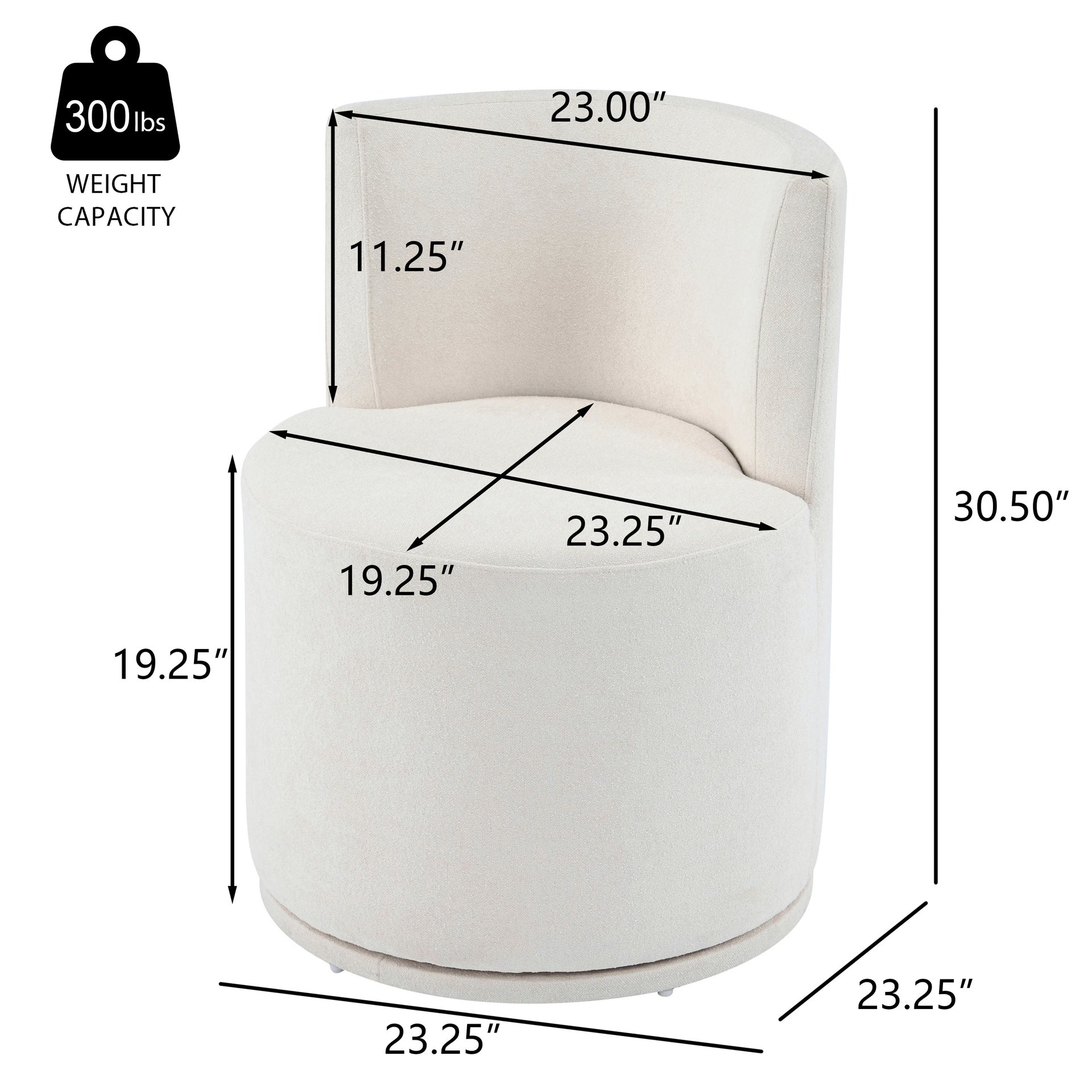 Modern Swivel Upholstered Side Chair in Beige (Set of 4)