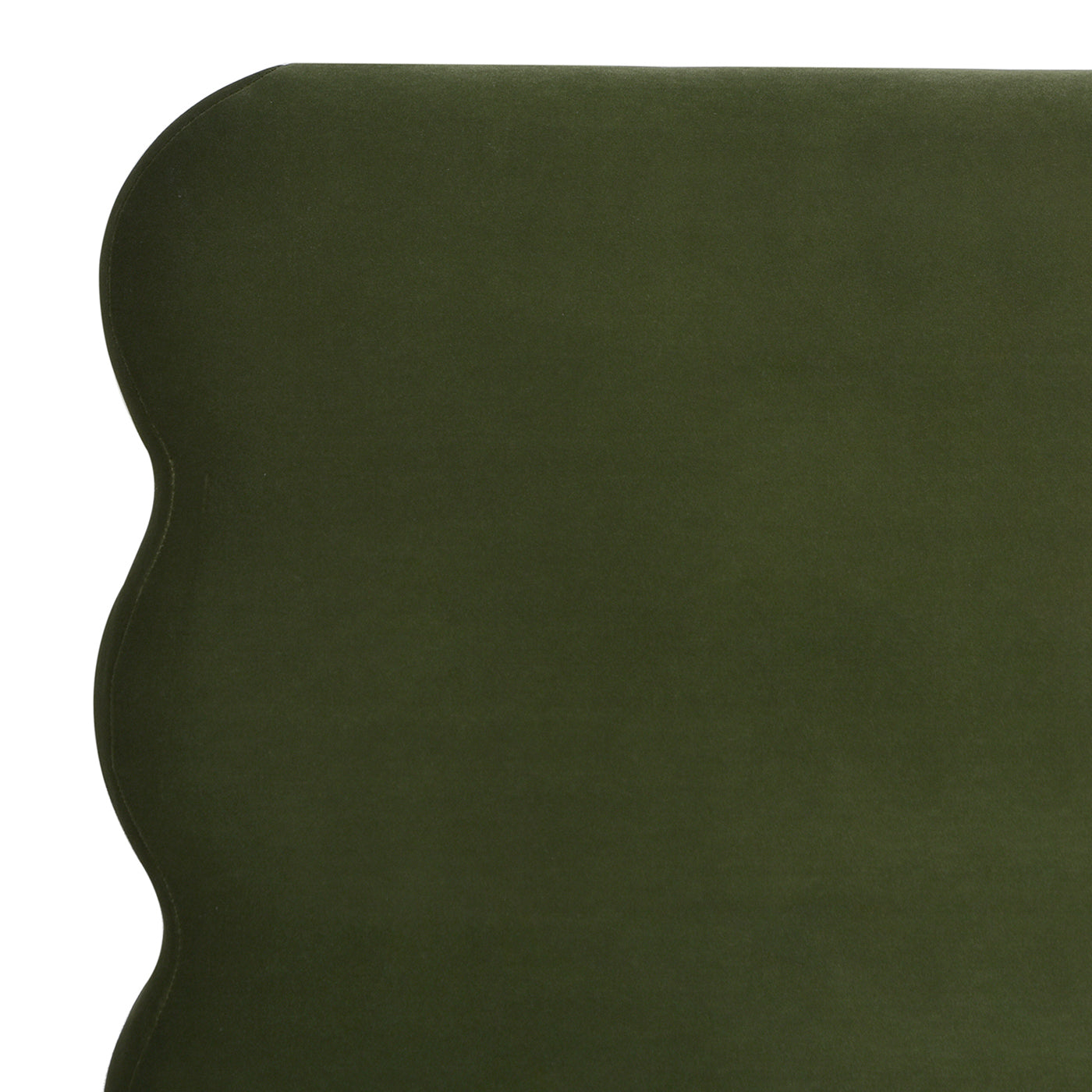 Stockholm Modern Wavy Headboard Platform Bed, King, Olive Green Performance Velvet