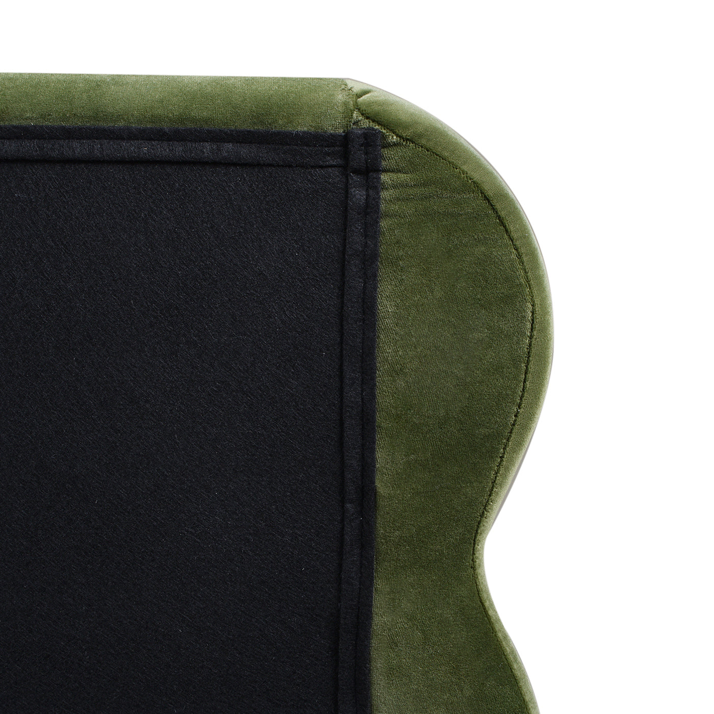 Stockholm Modern Wavy Headboard Platform Bed, King, Olive Green Performance Velvet