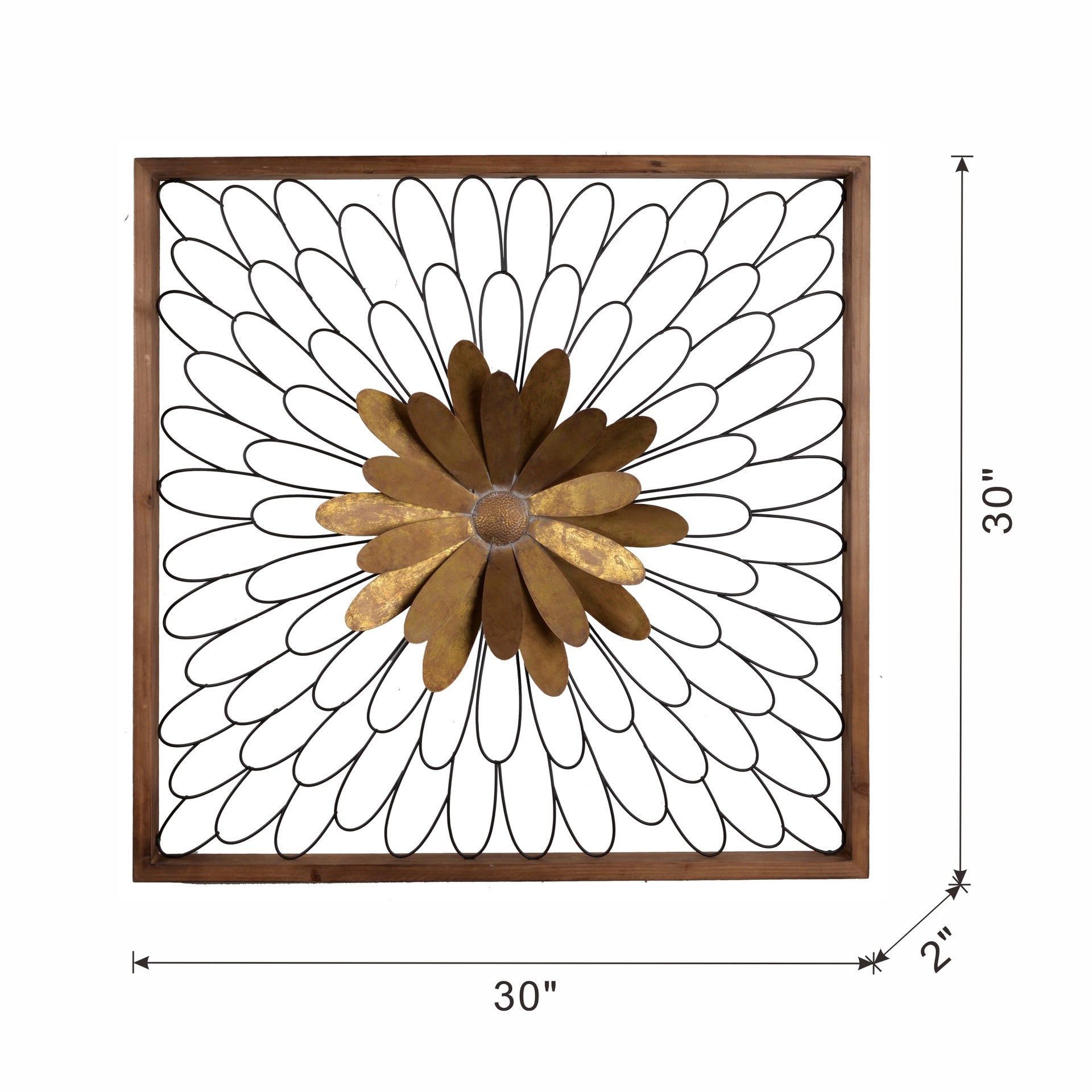 30x2x30" Ashlyn Bloom Wall Decor, Home Decor for Living Room Kitchen Foyer Office