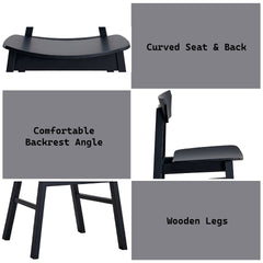 Briar 5Pcs Black Finish Rectangular Table w/ Chair Dining Set