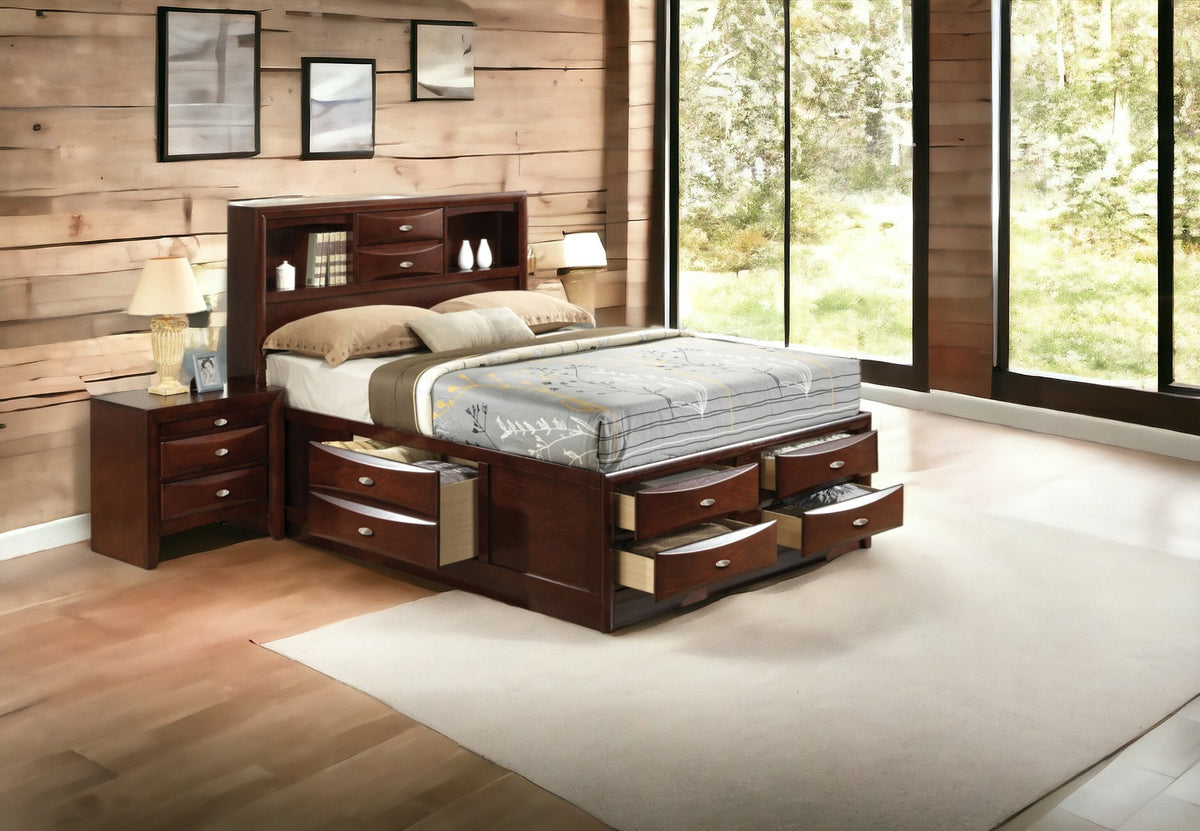Ireland Espresso Finish Queen Bed W/Storage