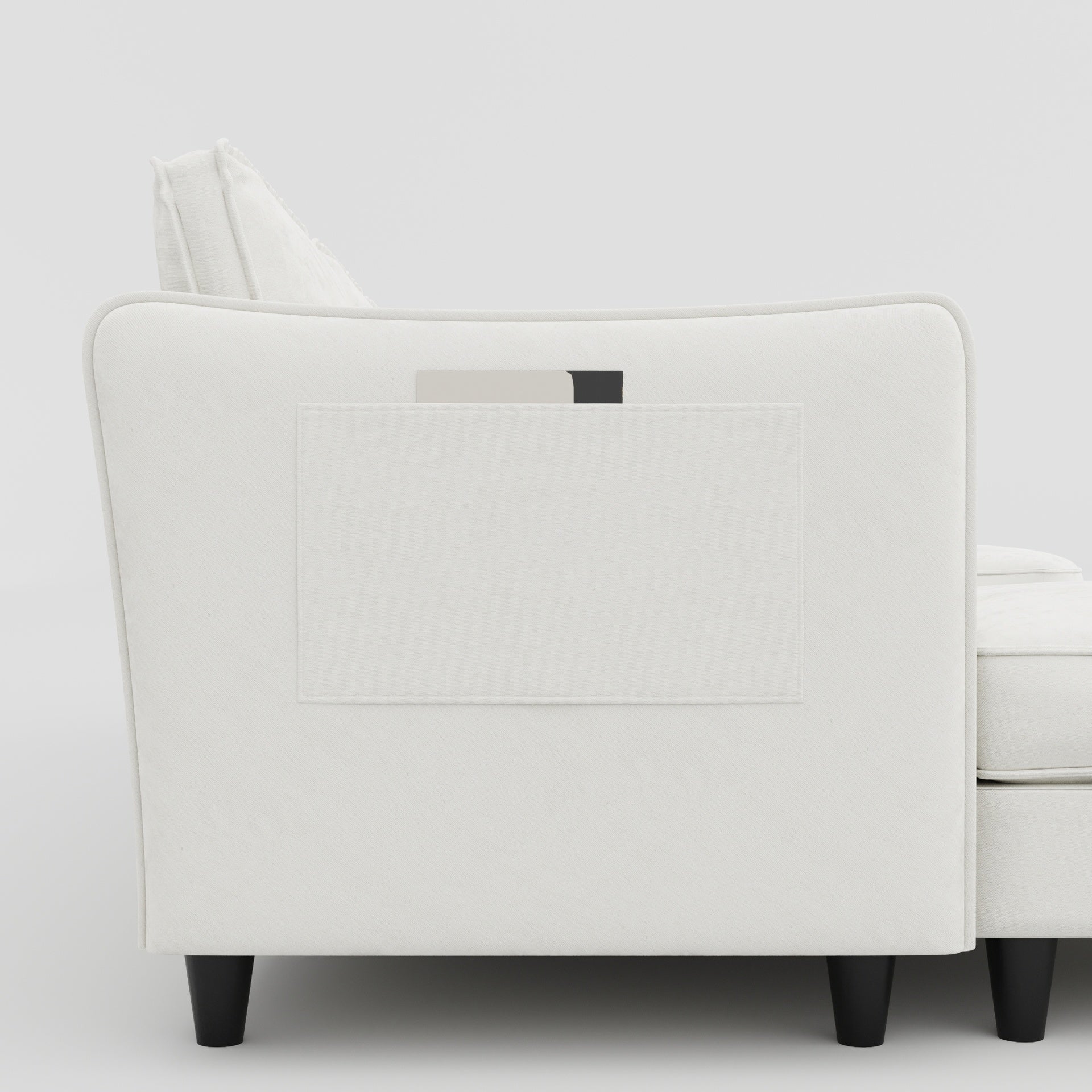 141.5''  Large Size 6 Seater Sofa Couch, U-Shaped Sofas with Movable Ottoman, Arm with Pockets,Modern Fabric Couches for Living Room, Apartment, Office