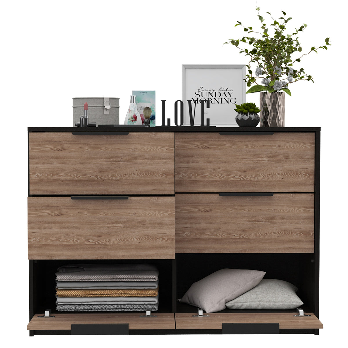 Marion Slide And Pull Dresser, Four Drawers