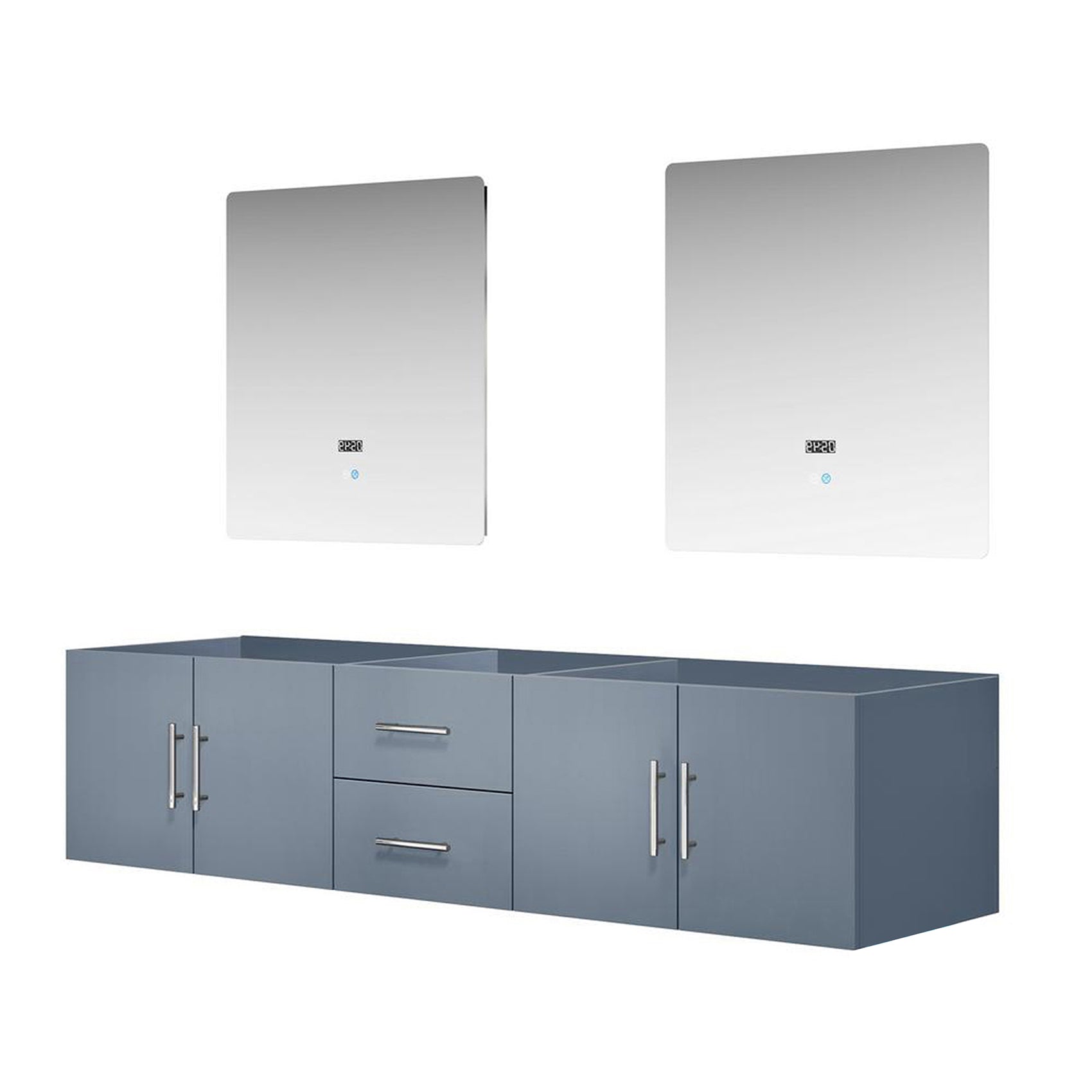 Dark Grey Double Bath Vanity 80 in. W x 22 in. D, and 30 in. LED Mirrors