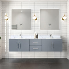 Dark Grey Double Bath Vanity 80 in. W x 22 in. D, and 30 in. LED Mirrors