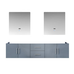 Dark Grey Double Bath Vanity 80 in. W x 22 in. D, and 30 in. LED Mirrors