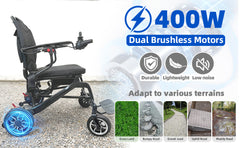 37 LBS Lightweight Carbon Fiber Electric Wheelchairs for Adults, 30 Miles Long Range Foldable Motorized Wheelchair with 2 Lithium Batteries & Dual Motors