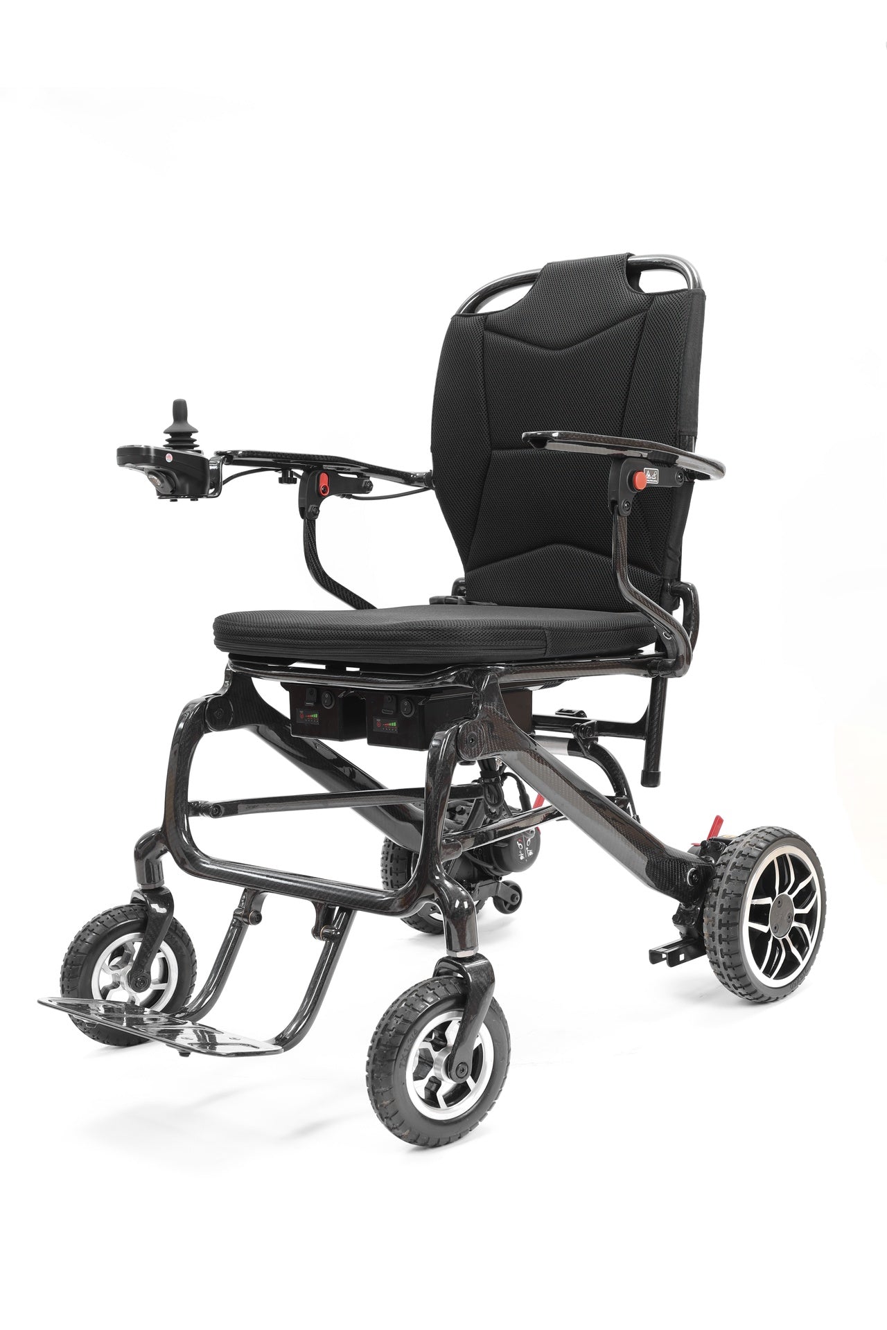 37 LBS Lightweight Carbon Fiber Electric Wheelchairs for Adults, 30 Miles Long Range Foldable Motorized Wheelchair with 2 Lithium Batteries & Dual Motors