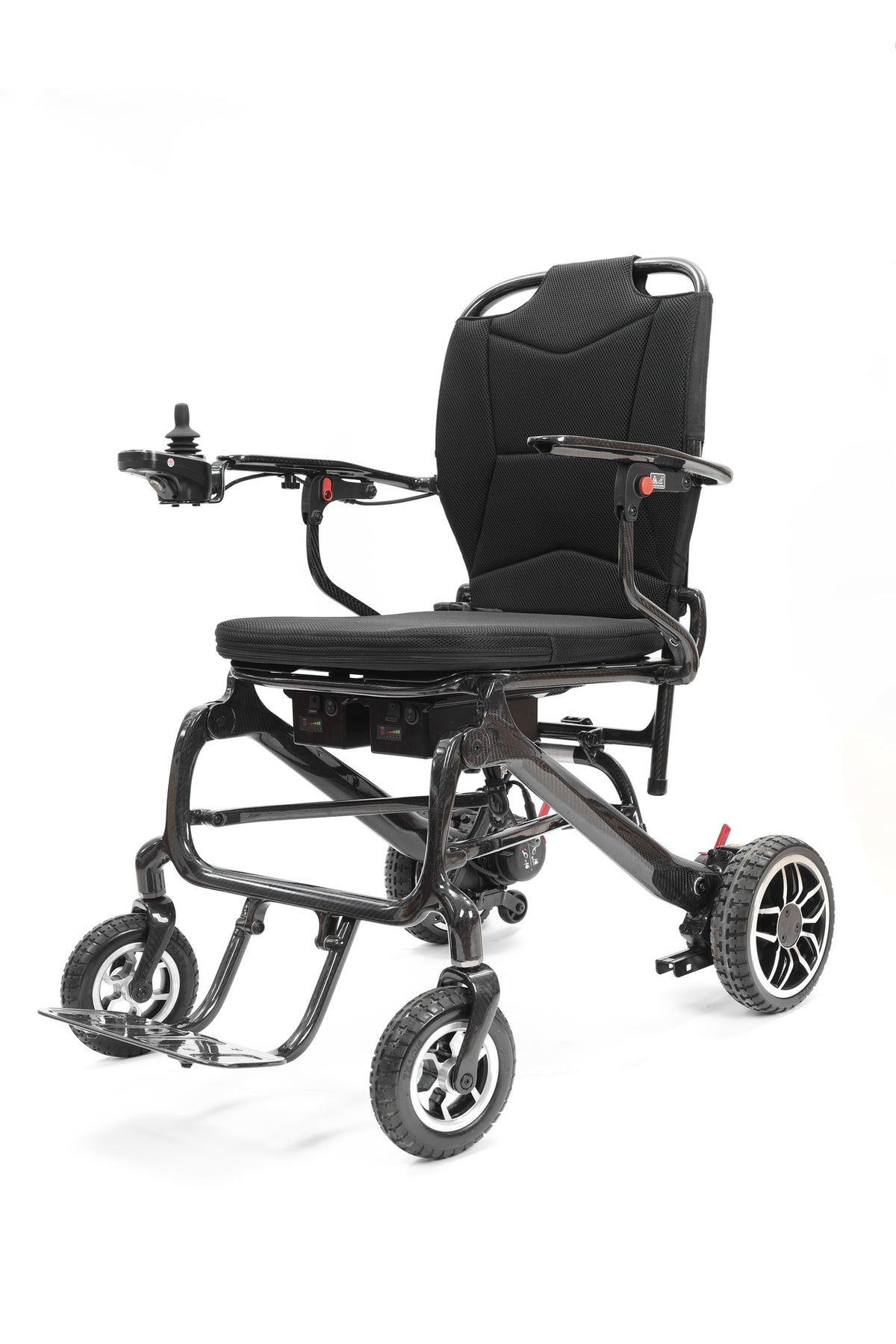 37 LBS Lightweight Carbon Fiber Electric Wheelchairs for Adults, 30 Miles Long Range Foldable Motorized Wheelchair with 2 Lithium Batteries & Dual Motors