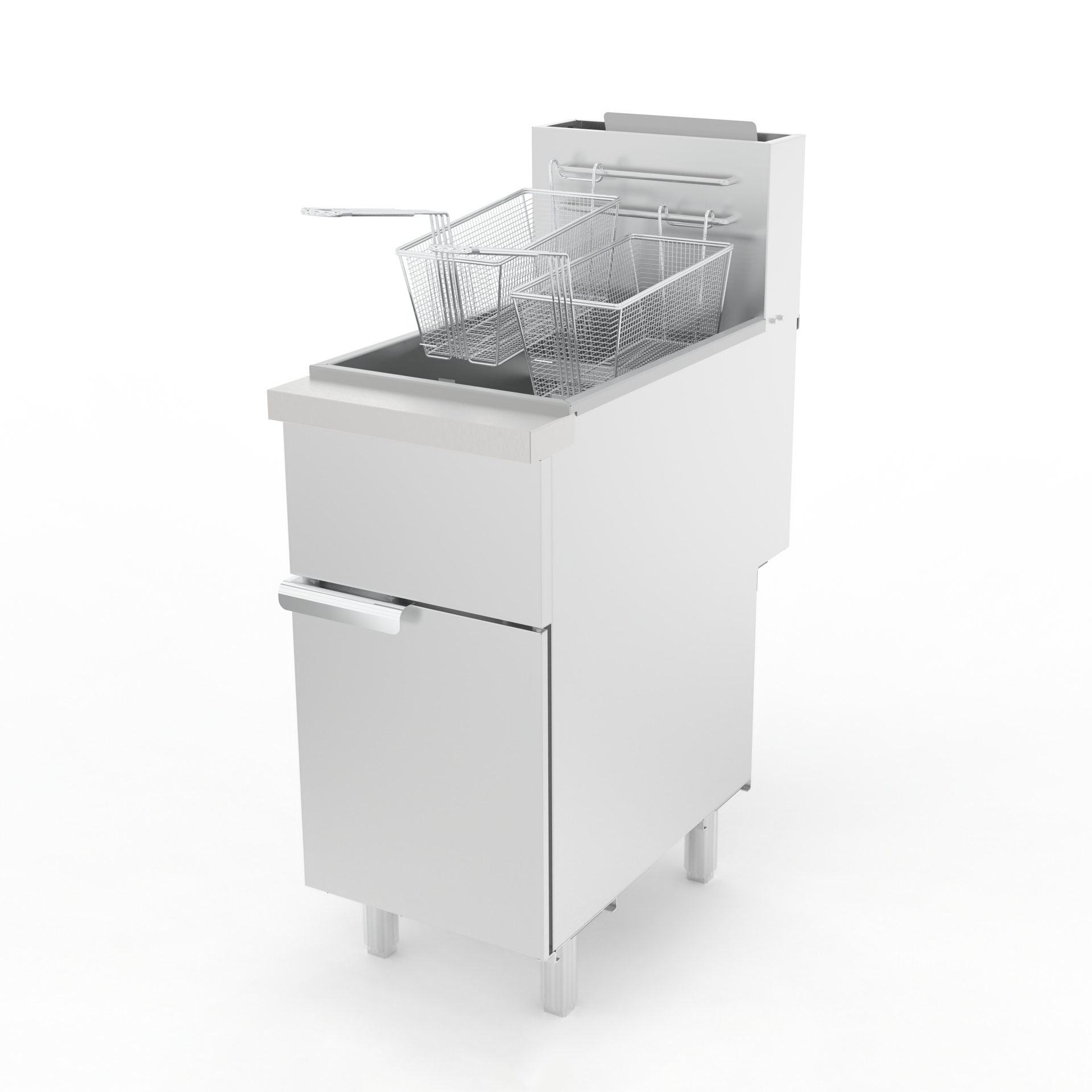 Commercial Gas Deep Fryer, Stainless Steel Free Standing Floor Frye with Baskets 4 Tube 120000 BTU 50LB for Restaurants