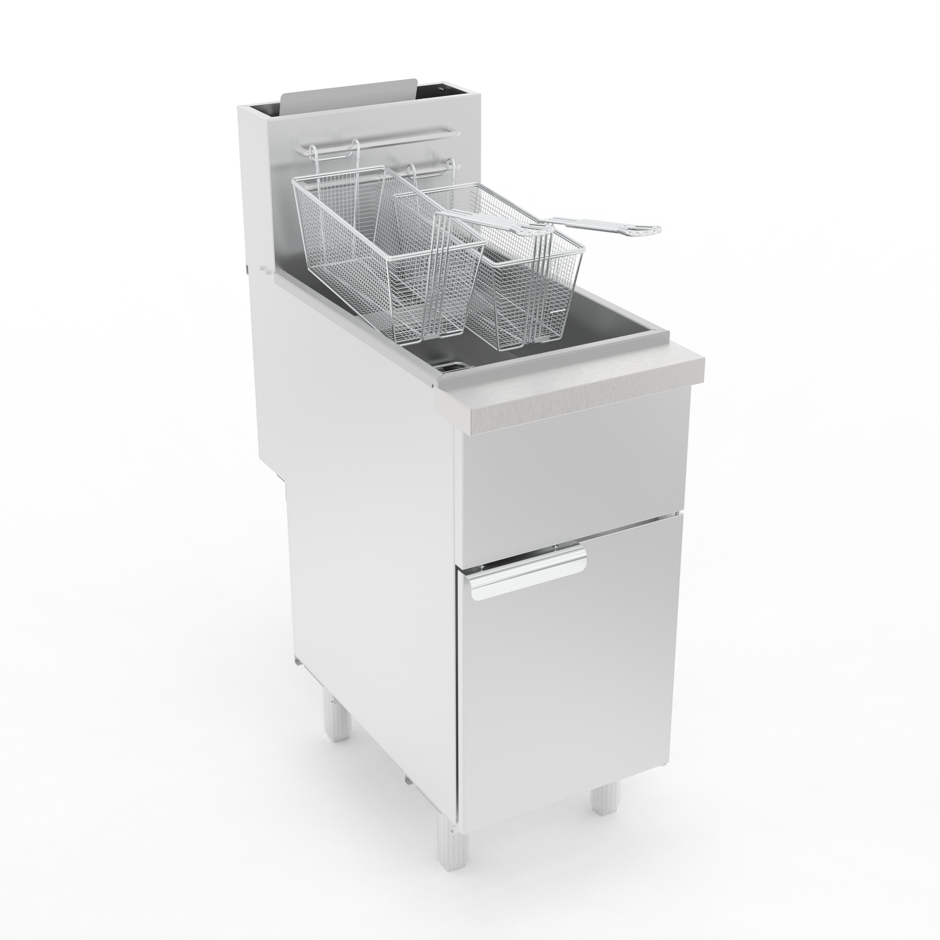 Commercial Gas Deep Fryer, Stainless Steel Free Standing Floor Frye with Baskets 4 Tube 120000 BTU 50LB for Restaurants