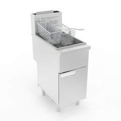 Commercial Gas Deep Fryer, Stainless Steel Free Standing Floor Frye with Baskets 4 Tube 120000 BTU 50LB for Restaurants