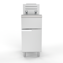 Commercial Gas Deep Fryer, Stainless Steel Free Standing Floor Frye with Baskets 4 Tube 120000 BTU 50LB for Restaurants