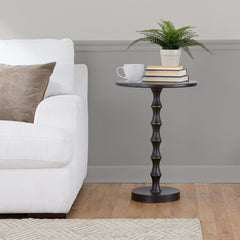 Bora 26.75" Contemporary Metal Accent Table in Oil Rubbed Bronze from Grandview Gallery by LumiSource