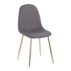 Pebble Contemporary Chair in Gold Steel and Charcoal Fabric by LumiSource - Set of 2