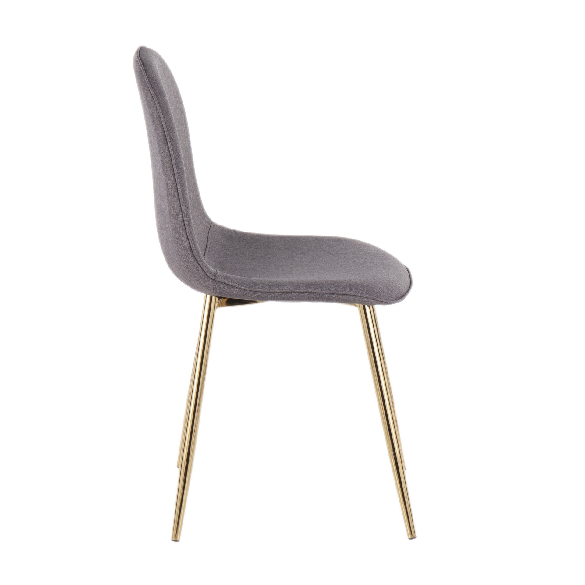 Pebble Contemporary Chair in Gold Steel and Charcoal Fabric by LumiSource - Set of 2