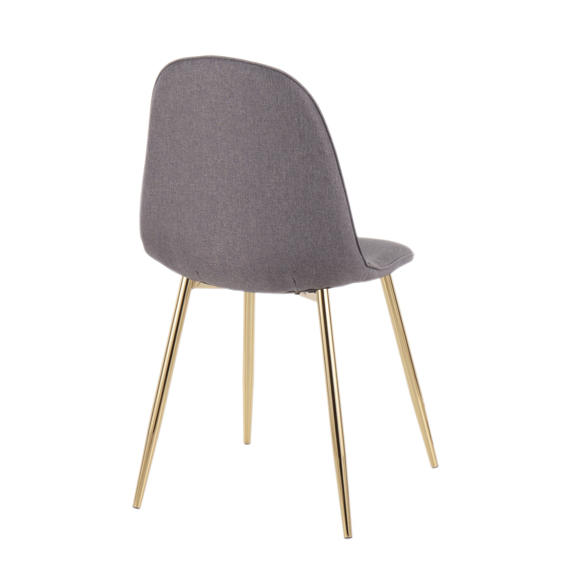 Pebble Contemporary Chair in Gold Steel and Charcoal Fabric by LumiSource - Set of 2