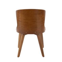 Bocello Mid-Century Chair in Walnut and Black Faux Leather by LumiSource