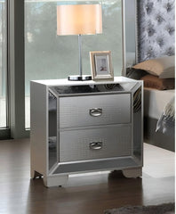 Modern Silver Champagne Bedside Table