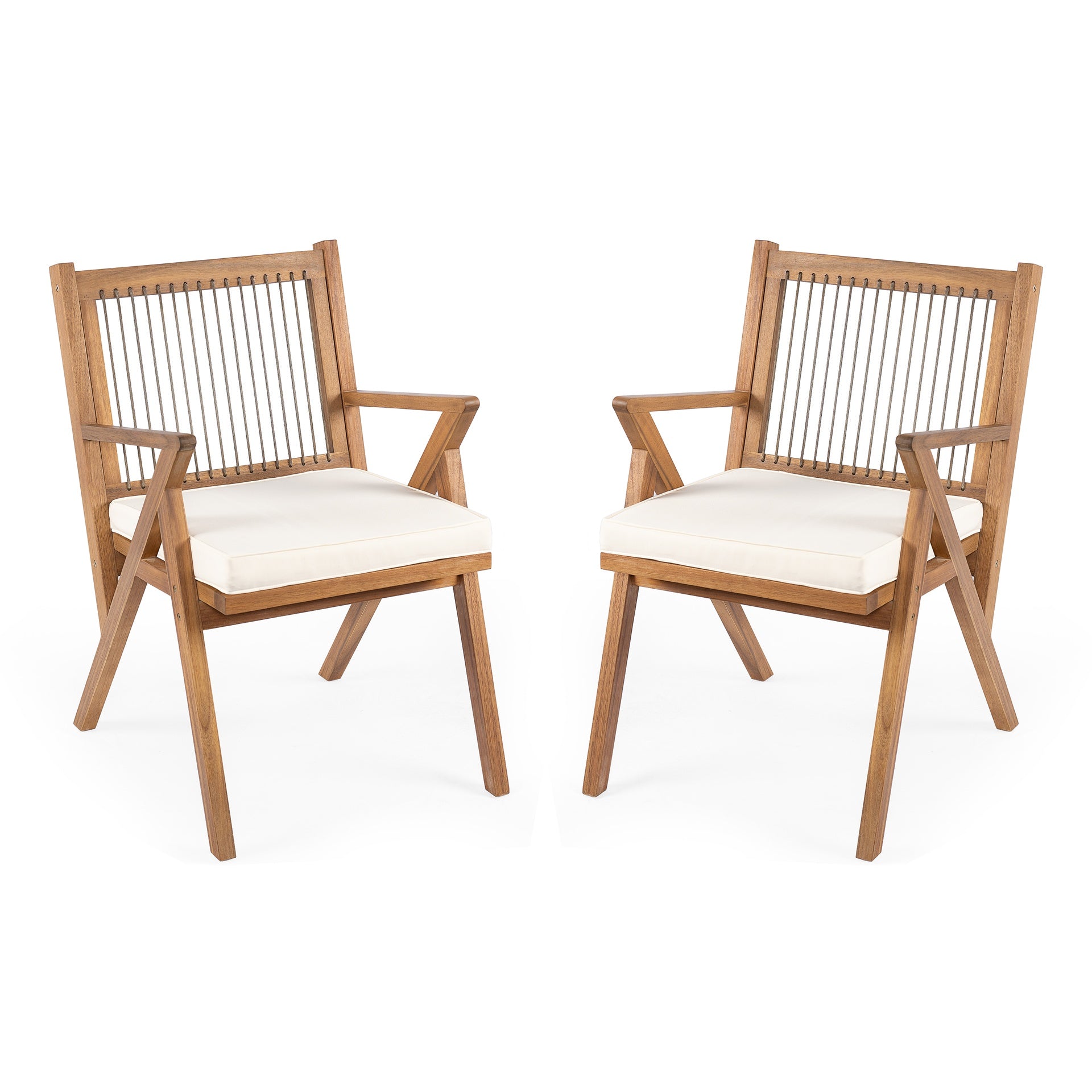 Patio Dining Chair with Cushion (Set of 2)