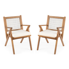 Patio Dining Chair with Cushion (Set of 2)