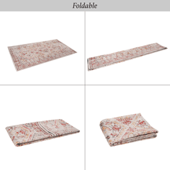 MAVAL Beige Washable Rug 3x5 Area Rug (Beige, 3' x 5')