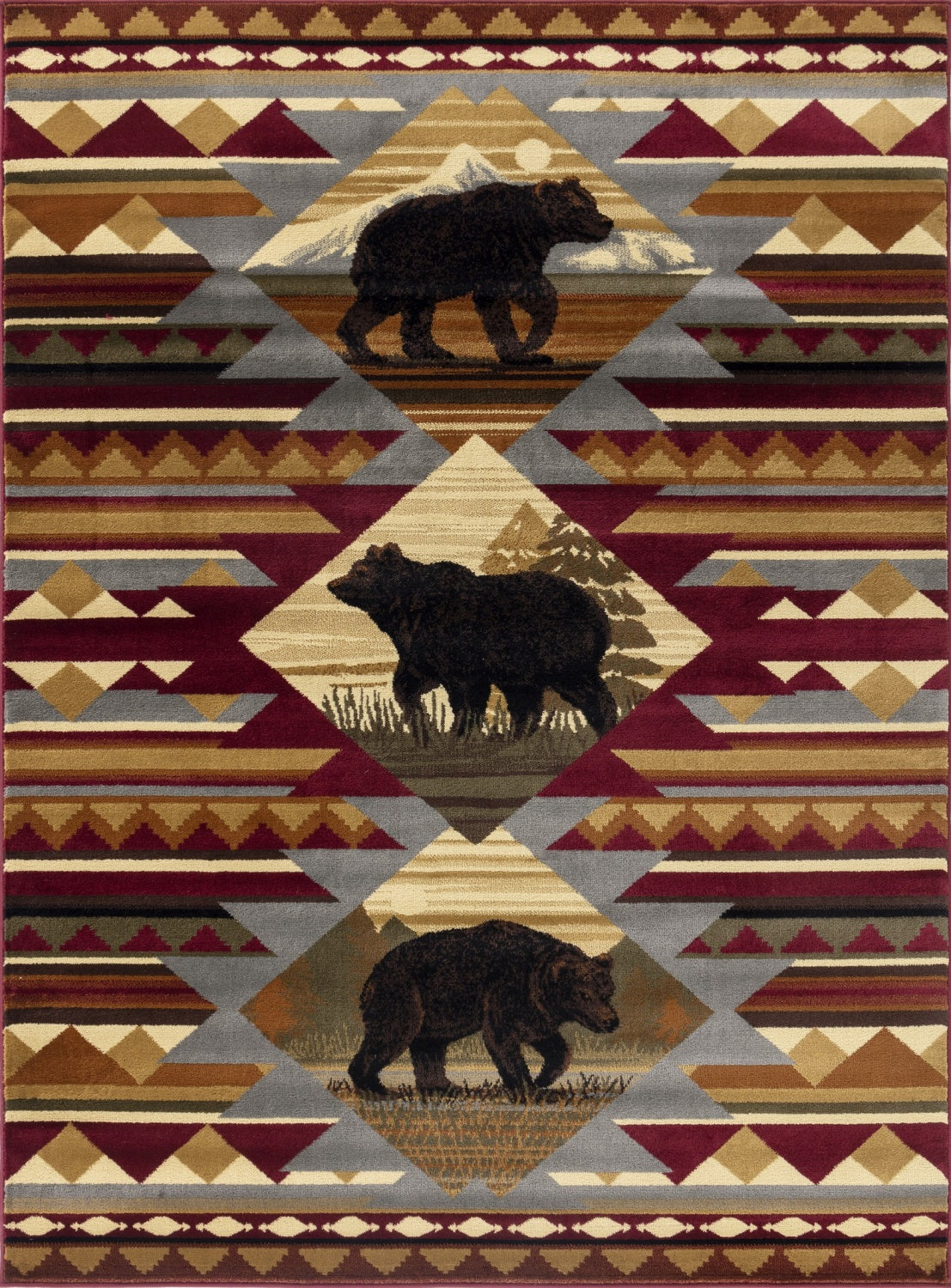 Nature's Nest GC_CBL3001 Multi 2 ft. x 3 ft. Lodge Area Rug