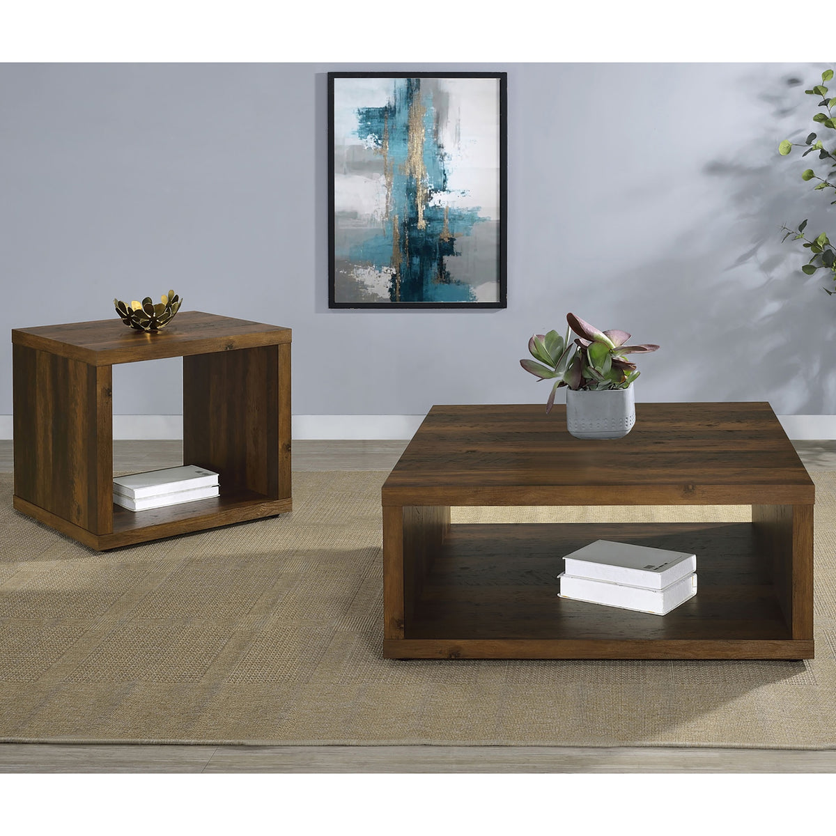 Hermosa Dark Pine 2-piece Coffee and End Table Set