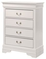 Louis Phillipe G3190-BC 4 Drawer Chest , White