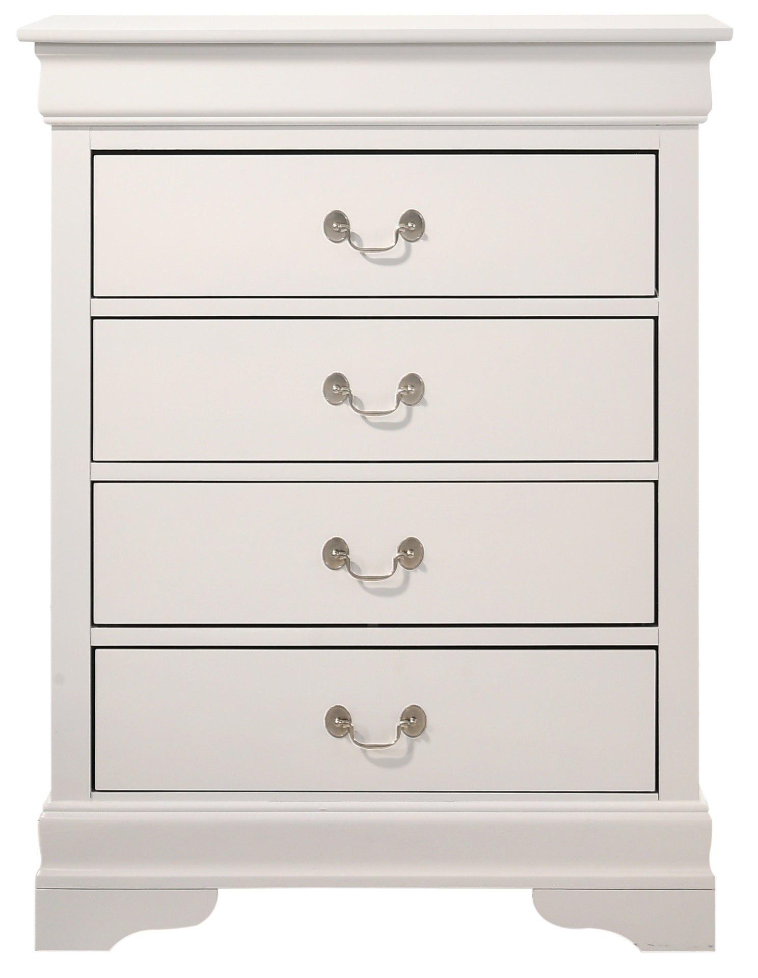 Louis Phillipe G3190-BC 4 Drawer Chest , White