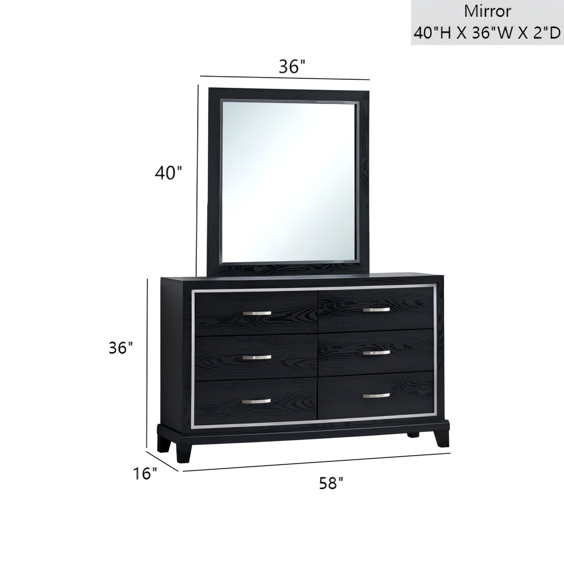 Livingston G02850-M Frame Mirror Black