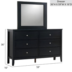 Daniel G1313-D-50 Dresser(Without Mirror) , Black