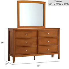 Daniel G1314-D-60 Dresser(Without Mirror) , Oak