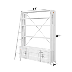 Cargo White Finish Bookcase W/Ladder