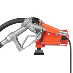 Fuel Transfer Pump, 12V DC 15 GPM, Cast Iron Diesel Transfer Pump Kit, with Manual Nozzle, Discharge Hose, Overheat Protection, Power Cable, Explosion-Proof, for Gasoline Diesel Kerosene & More