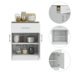Mayorca Base Pantry Cabinet, One Drawer, Two Interior Shelves -White / Light Oak