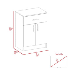 Mayorca Base Pantry Cabinet, One Drawer, Two Interior Shelves -White / Light Oak