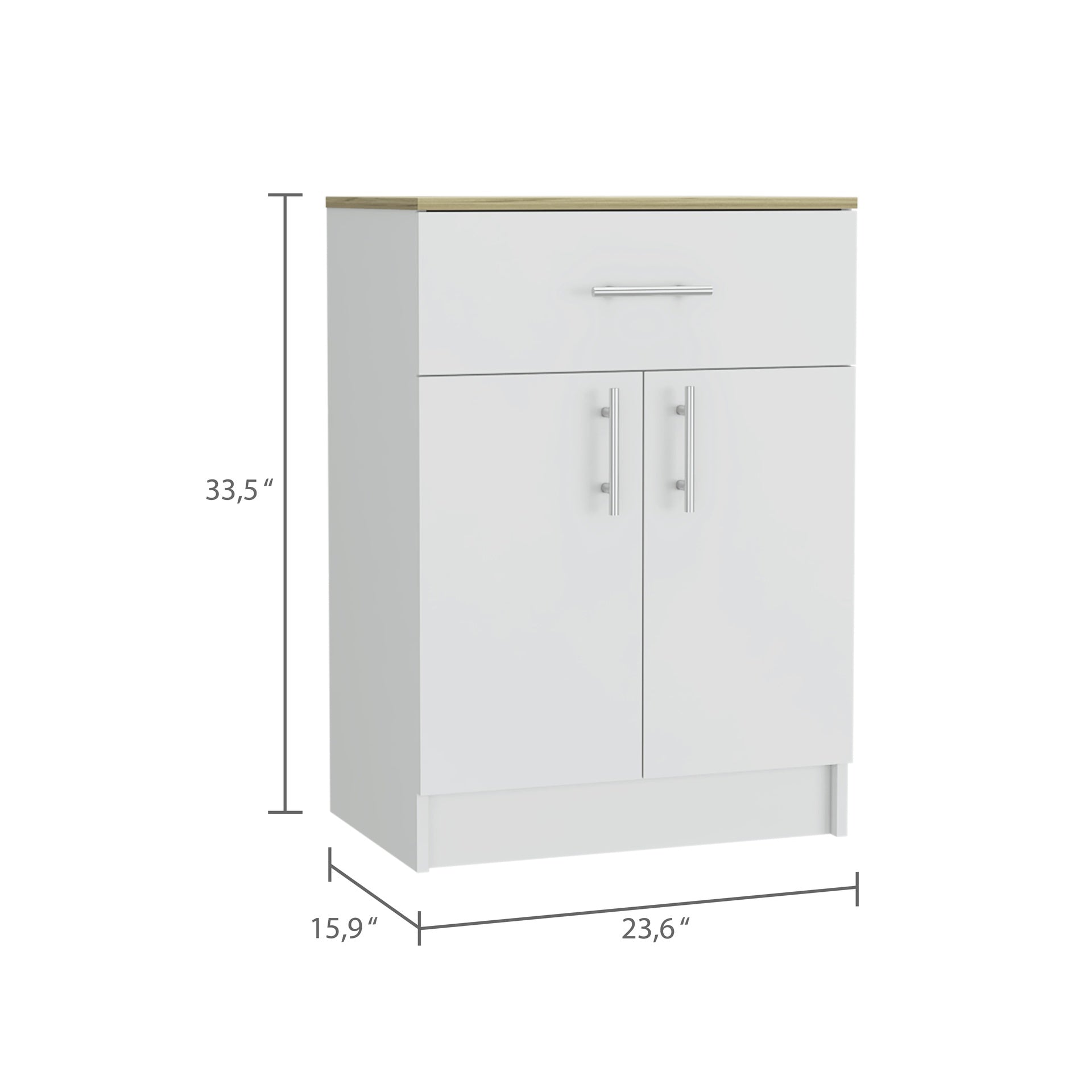 Mayorca Base Pantry Cabinet, One Drawer, Two Interior Shelves -White / Light Oak