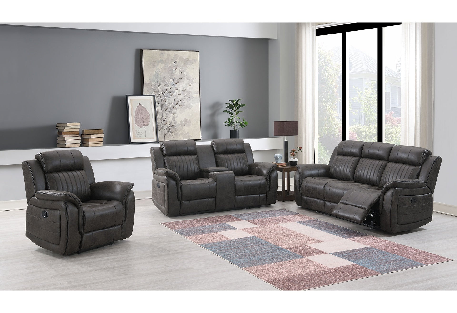 STEBAN GREY 3PC LIVING ROOM SET