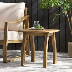 SELMA Acacia wood Accent Side Table in Natural Stained, Weather-Resistant Rectangular End Table for Patio, Garden, Lawn, and Living Room(Natural Stained)