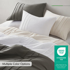 3-Piece Cal King Soft Washed Pleated Comforter Set