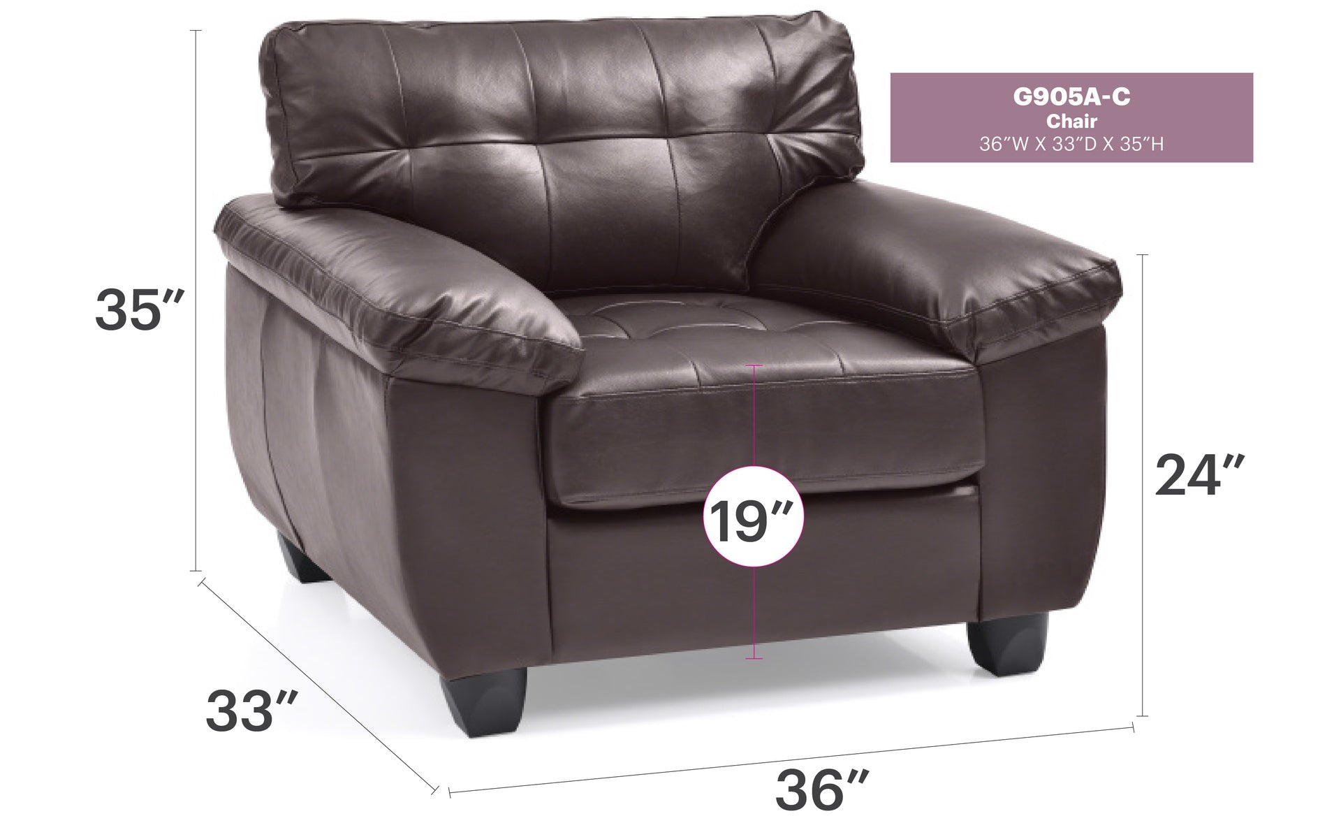 Contemporary Padded Chair In Cappuccino