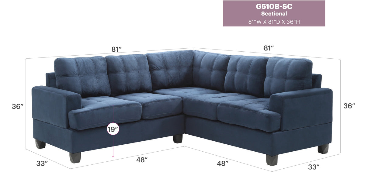 Sandridge G510B-SC Sectional , NAVY BLUE