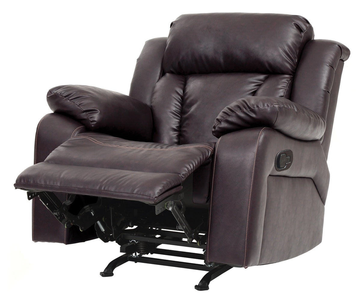 Cozy Casual Rocker Recliner In Dark Brown