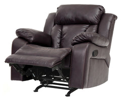 Cozy Casual Rocker Recliner In Dark Brown